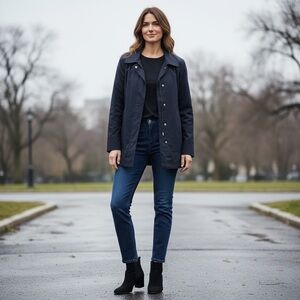 NEW Lilac Bloom Black Utility Jacket Style Versatile Windbreaker Rain Coat